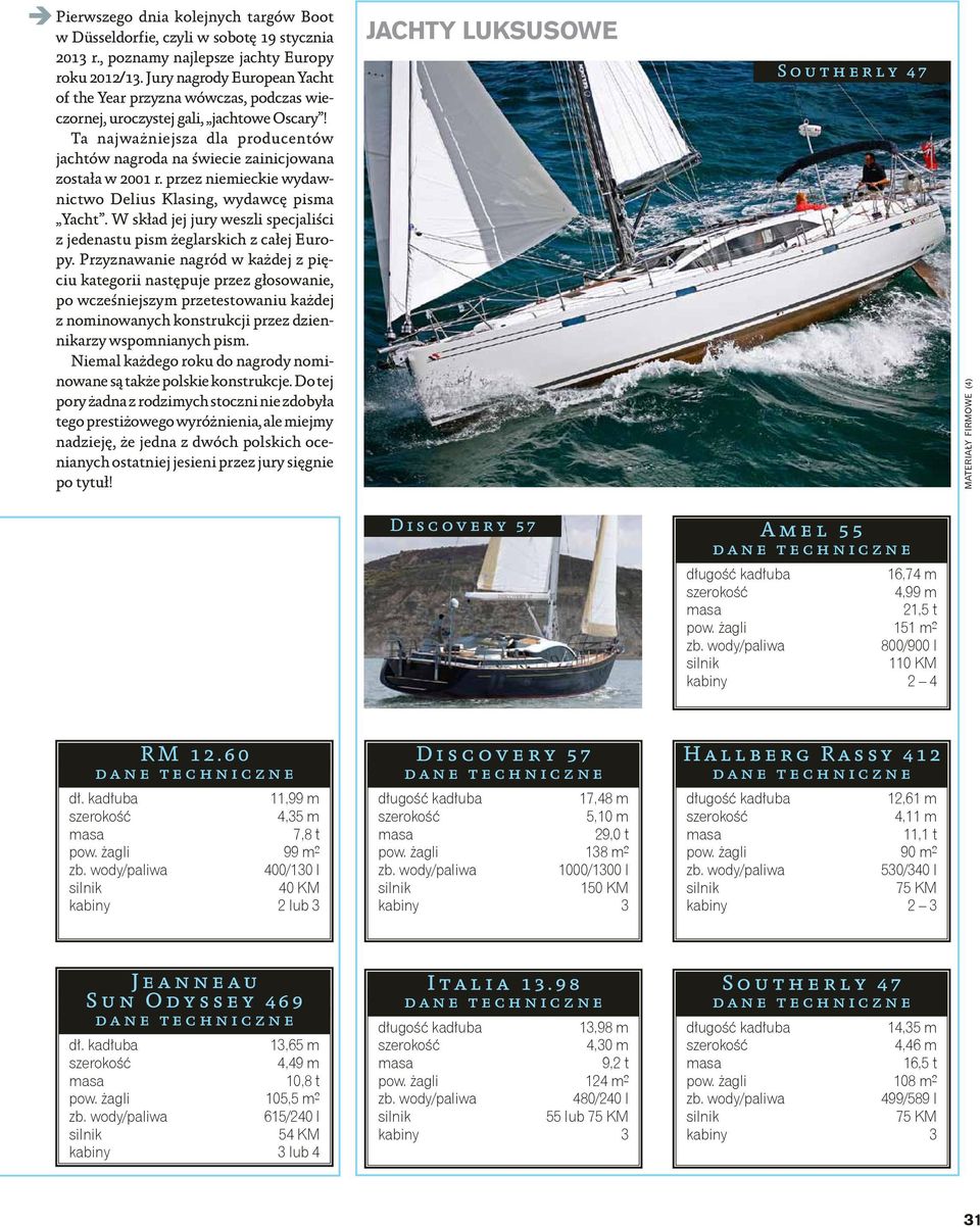 Ta najważniejsza dla producentów jachtów nagroda na świecie zainicjowana została w 2001 r. przez niemieckie wydawnictwo Delius Klasing, wydawcę pisma Yacht.