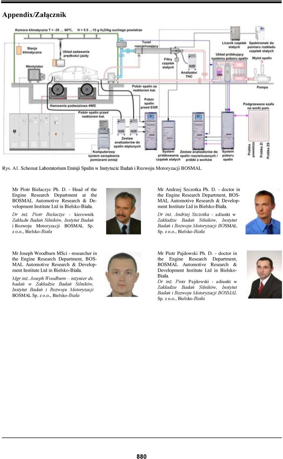 Piotr Bielaczyc - kierownik Zakładu Badań Silników, Instytut Badań i Rozwoju Motoryzacji BOSMAL Sp. z o.o., Bielsko-Biała Mr Andrzej Szczotka Ph. D.