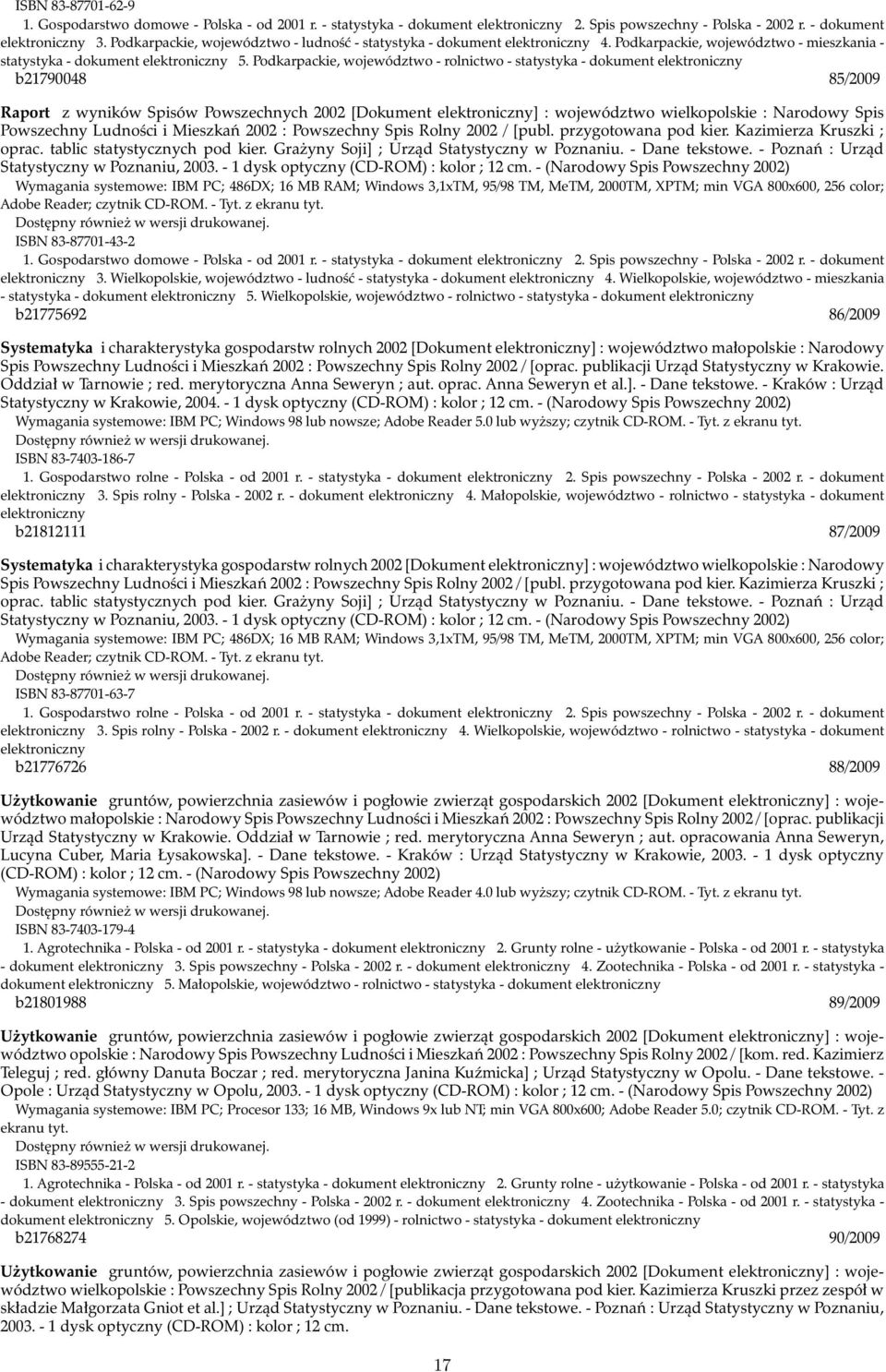 Podkarpackie, województwo - rolnictwo - statystyka - dokument elektroniczny b21790048 85/2009 Raport z wyników Spisów Powszechnych 2002 [Dokument elektroniczny] : województwo wielkopolskie : Narodowy