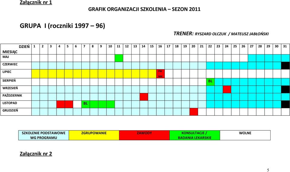 20 21 22 23 24 25 26 27 28 29 30 31 LIPIEC SIERPIEŃ WRZESIEŃ PAŹDZIERNIK PIK NIK BL LISTOPAD GRUDZIEŃ