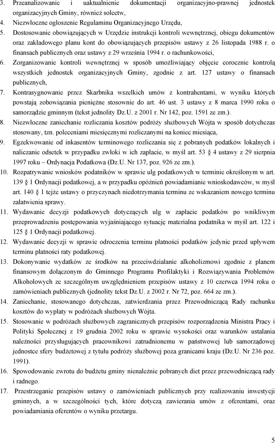 o finansach publicznych oraz ustawy z 29 września 1994 r. o rachunkowości, 6.