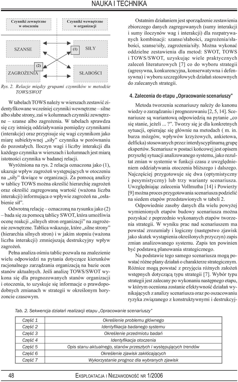 albo zagrożena. W tabelach sprawdza sę czy stneją oddzaływana pomędzy czynnkam (nterakcje) oraz przypsuje sę wag czynnkom jako marę subektywnej sły czynnka w porównanu do pozostałych.