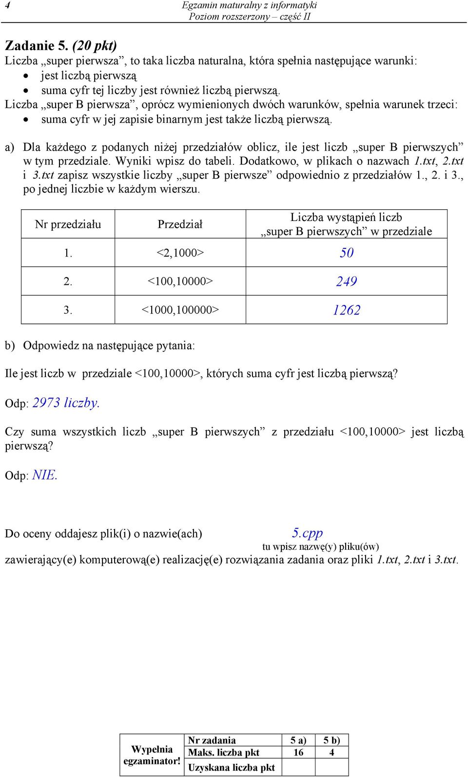 Liczba super B pierwsza, oprócz wymienionych dwóch warunków, spełnia warunek trzeci: suma cyfr w jej zapisie binarnym jest także liczbą pierwszą.