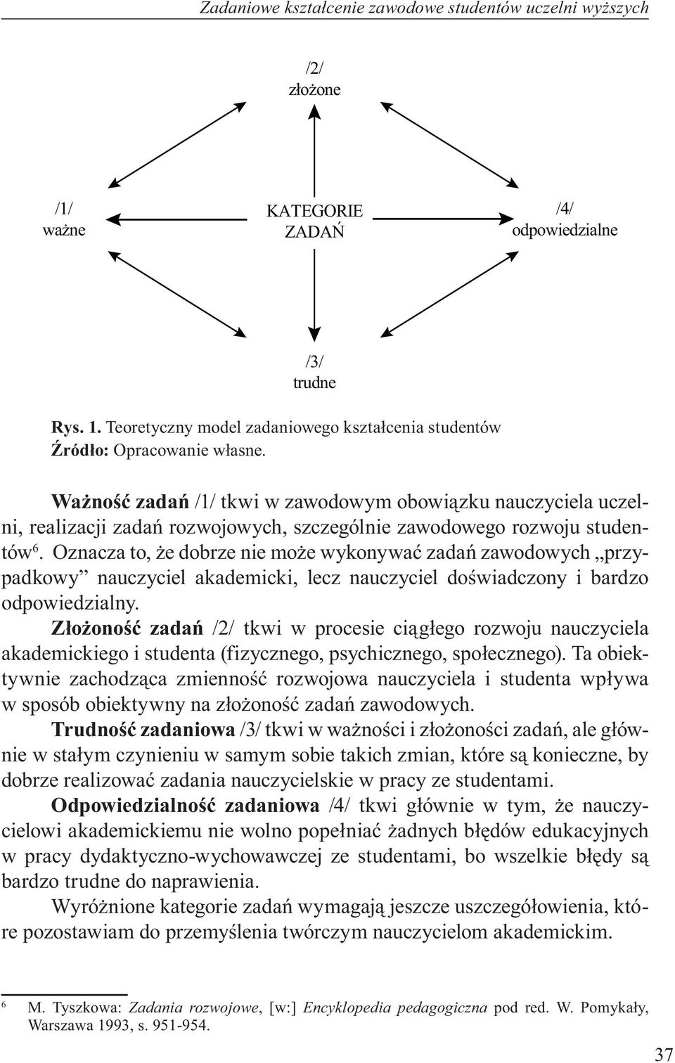 Ważność zadań /1/ tkwi w zawodowym obowiązku nauczyciela uczelni, realizacji zadań rozwojowych, szczególnie zawodowego rozwoju studentów 6.