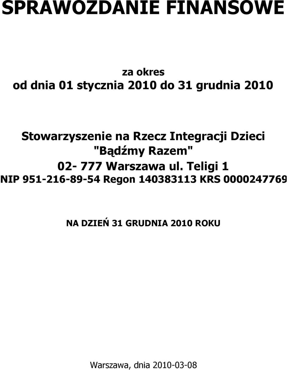 Razem" 02-777 Warszawa ul.