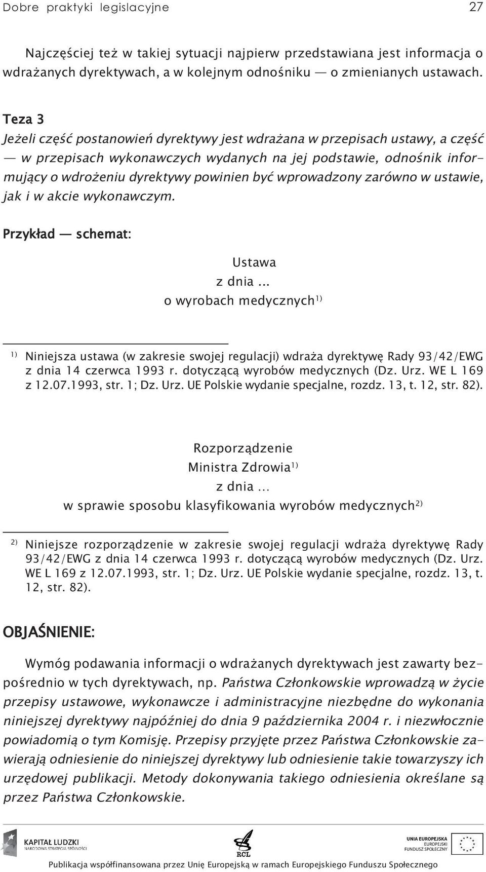 wprowadzony zarówno w ustawie, jak i w akcie wykonawczym. Przykład schemat: Ustawa z dnia.