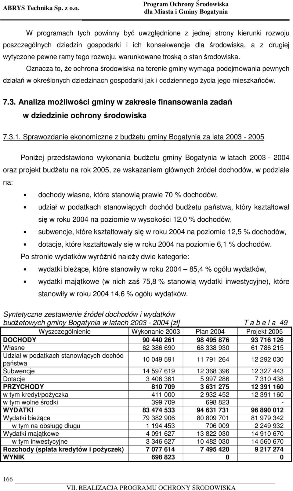 pewne ramy tego rozwoju, warunkowane troską o stan środowiska.