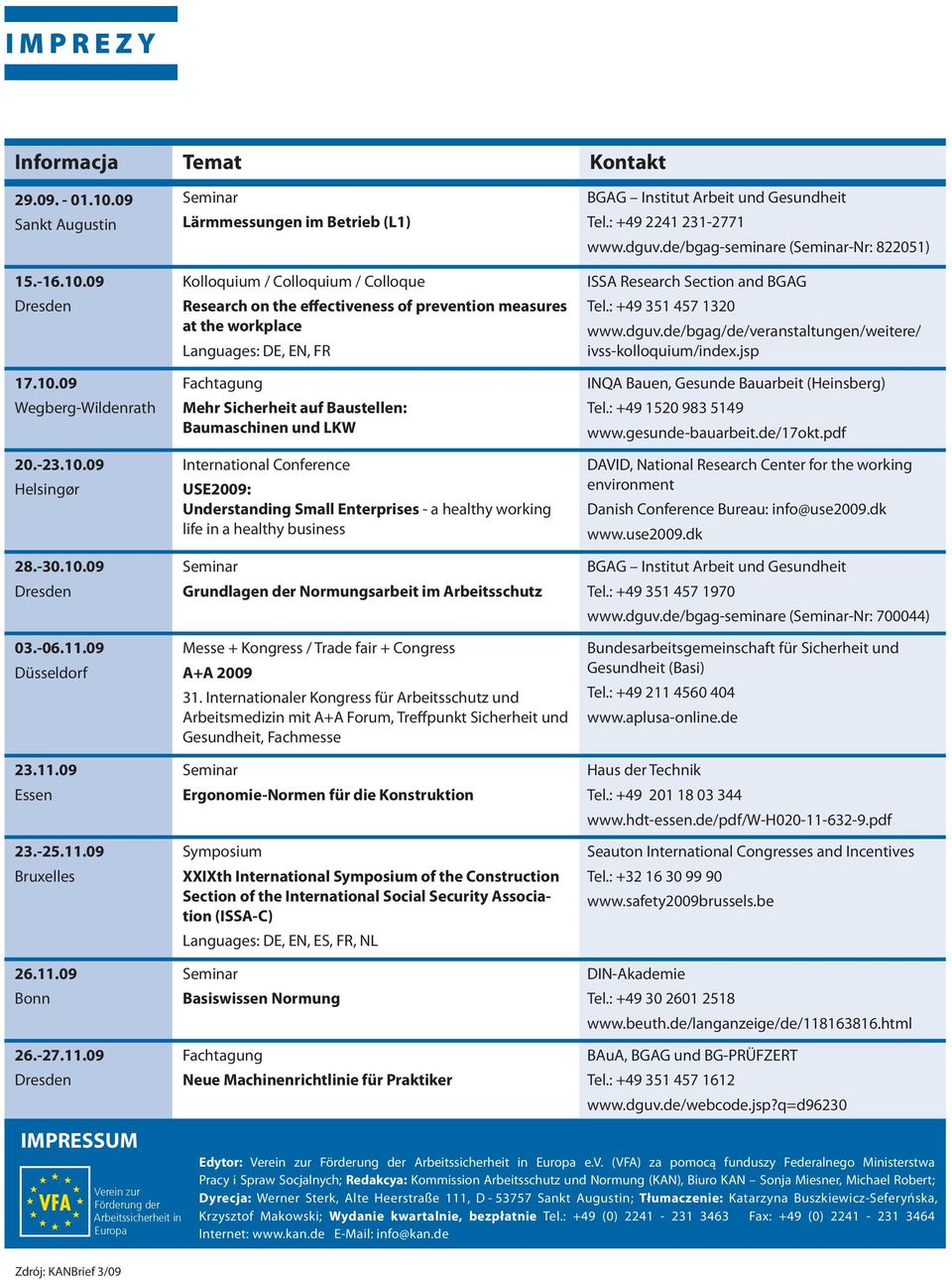 .09 Dresden Seminar Lärmmessungen im Betrieb (L) Kolloquium / Colloquium / Colloque Research on the effectiveness of prevention measures at the workplace Languages: DE, EN, FR Fachtagung Mehr