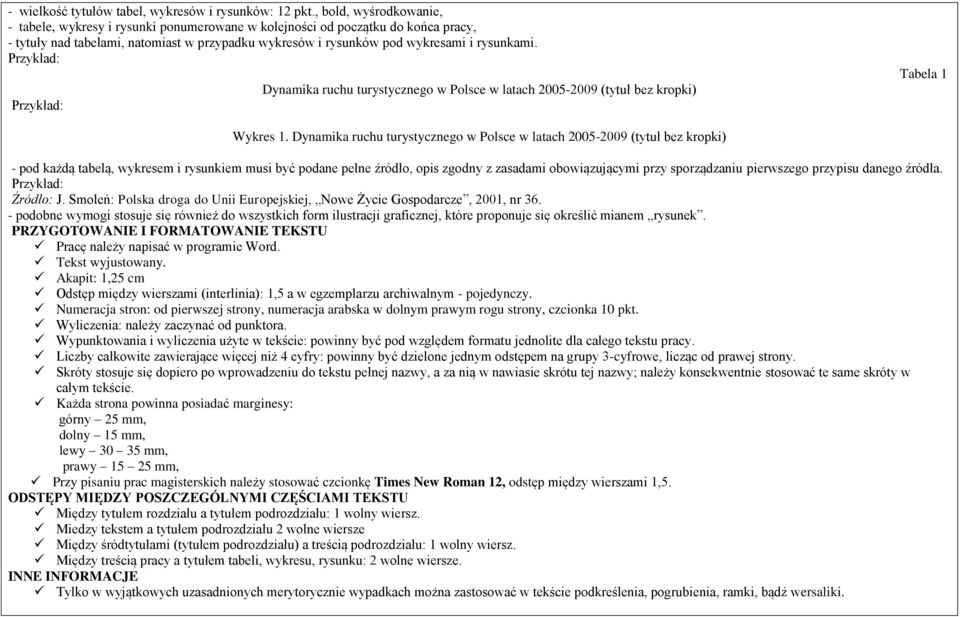 Dynamika ruchu turystycznego w Polsce w latach 2005-2009 (tytuł bez kropki) Tabela 1 Wykres 1.