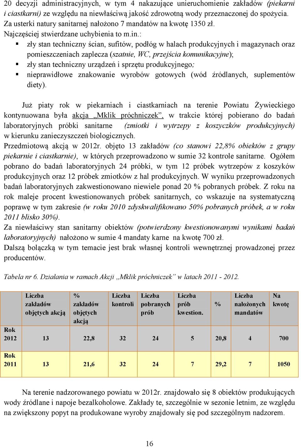 : zły stan techniczny ścian, sufitów, podłóg w halach produkcyjnych i magazynach oraz pomieszczeniach zaplecza (szatnie, WC, przejścia komunikacyjne); zły stan techniczny urządzeń i sprzętu