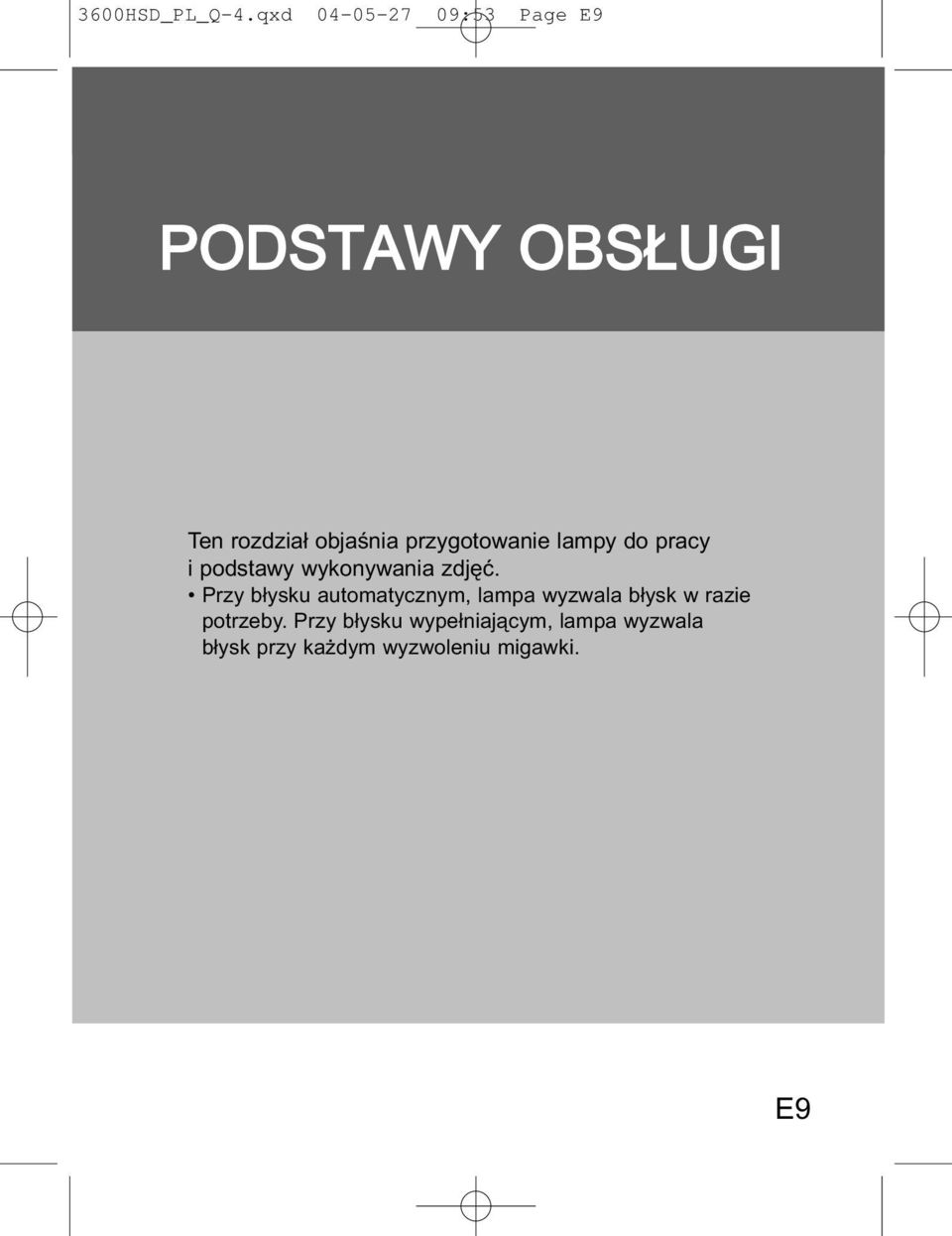 przygotowanie lampy do pracy i podstawy wykonywania zdjêæ.