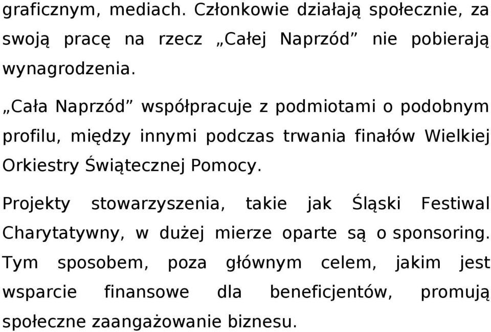 Świątecznej Pomocy.