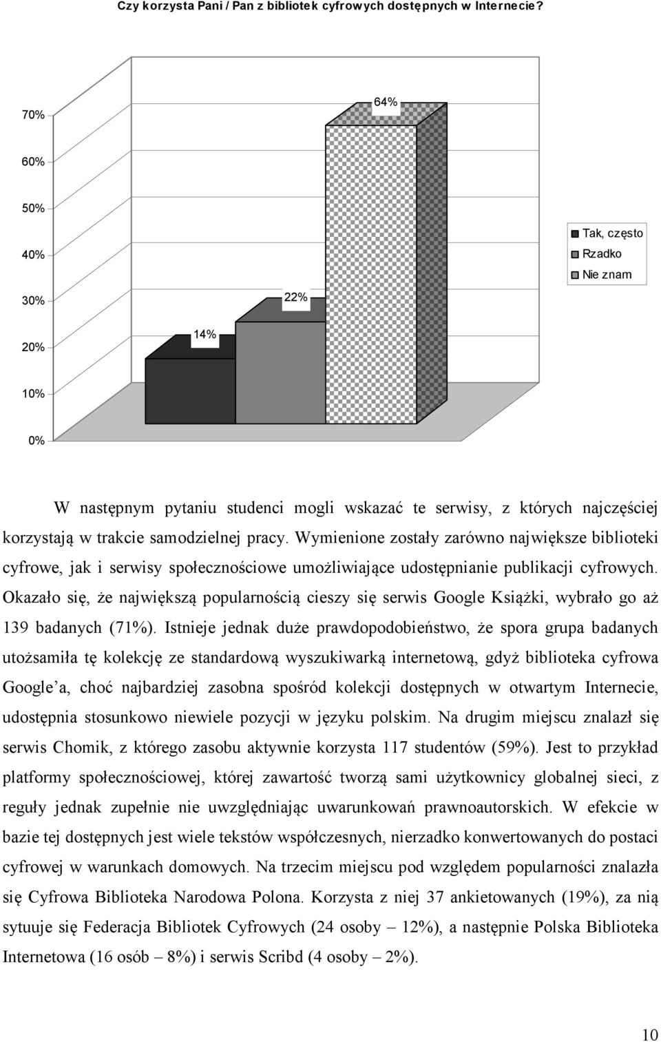 Wymienione zostały zarówno największe biblioteki cyfrowe, jak i serwisy społecznościowe umożliwiające udostępnianie publikacji cyfrowych.