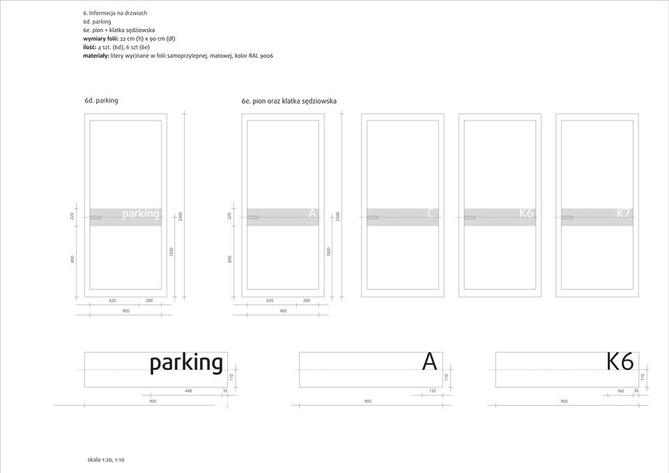 4 szt. (6d), 6 szt (6e) 6d.