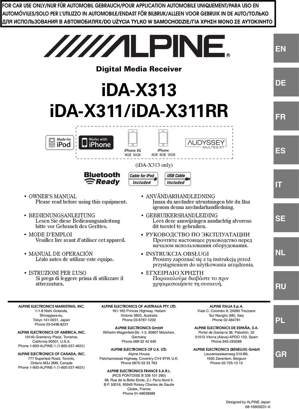 read before using this equipment. BEDIENUNGSANLEITUNG Lesen Sie diese Bedienungsanleitung bitte vor Gebrauch des Gerätes. MODE D EMPLOI Veuillez lire avant d utiliser cet appareil.