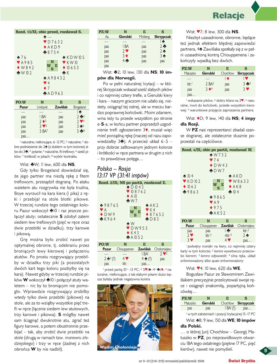 pas 5 8 pas 1 naturalne, nieforsujàce, 6 12 PC; 2 naturalne; 3 dobre podniesienie do 2 (z dublem w tym kolorze) albo do 3 ; 4 pytanie; 5 naturalne, fit treflowy; 6 szeêç pików; 7 krótkoêç w pikach; 8