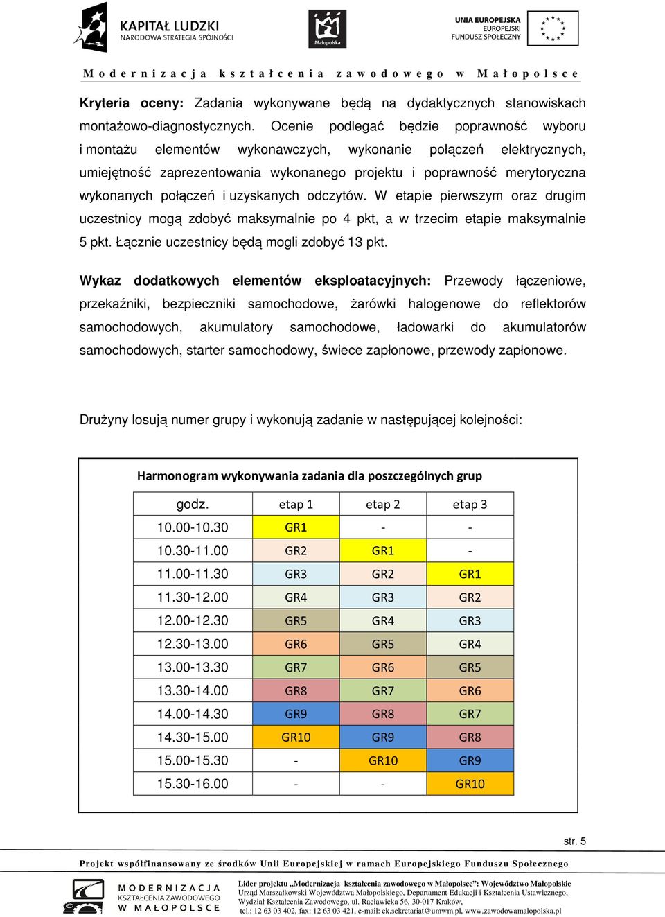 połączeń i uzyskanych odczytów. W etapie pierwszym oraz drugim uczestnicy mogą zdobyć maksymalnie po 4 pkt, a w trzecim etapie maksymalnie 5 pkt. Łącznie uczestnicy będą mogli zdobyć 13 pkt.