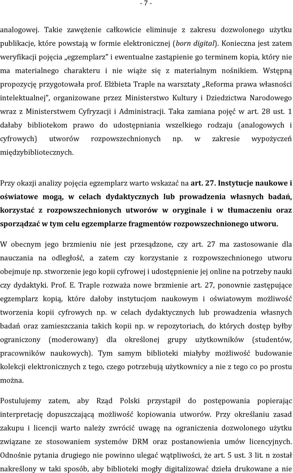 Wstępną propozycję przygotowała prof.