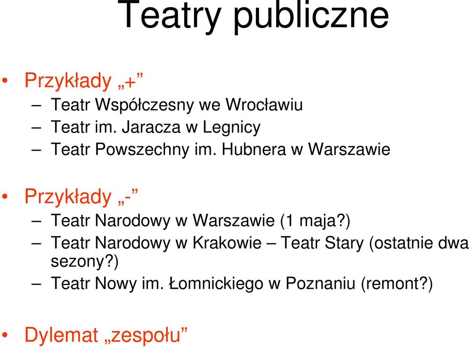 Hubnera w Warszawie Przykłady - Teatr Narodowy w Warszawie (1 maja?