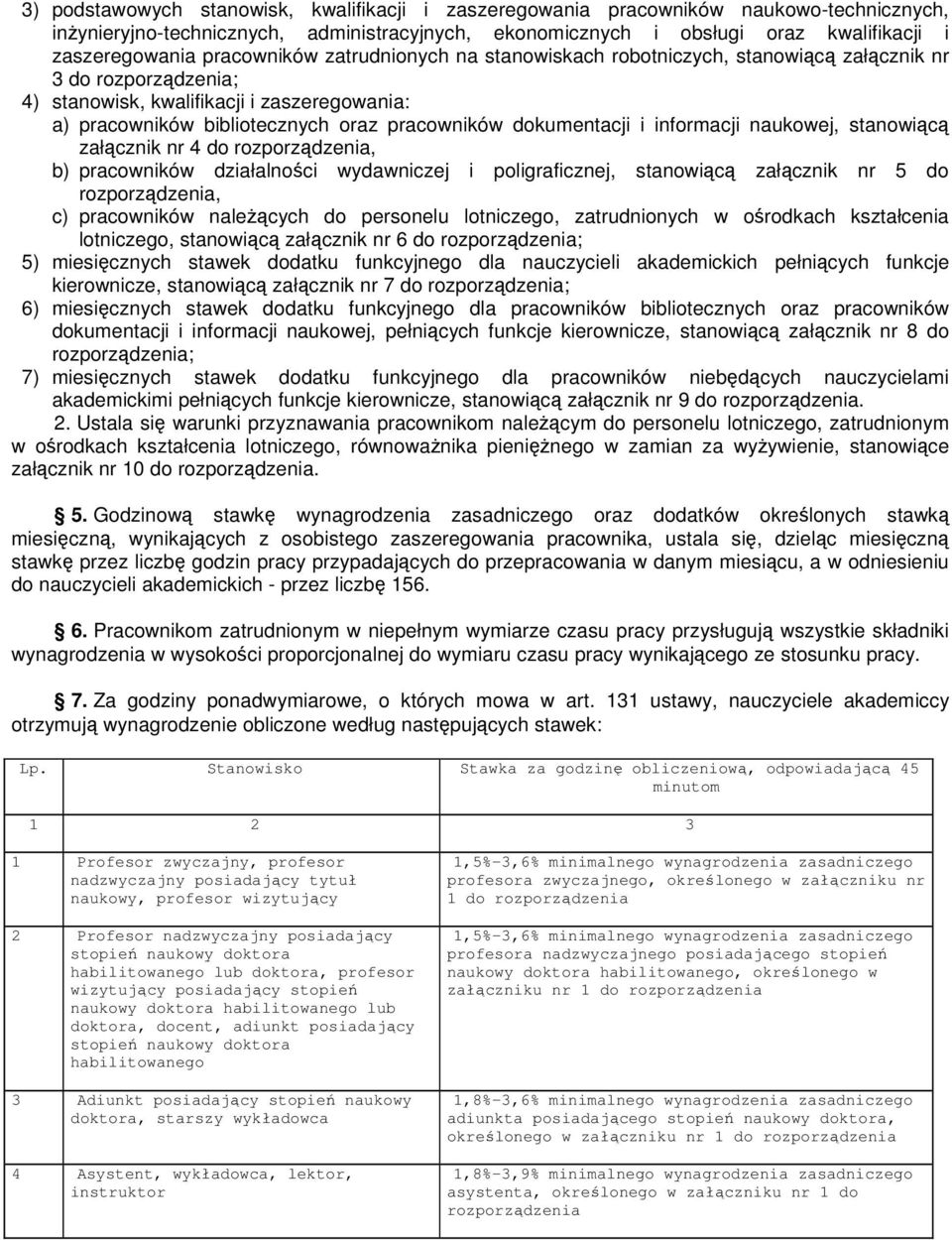 dokumentacji i informacji naukowej, stanowiącą załącznik nr 4 do rozporządzenia, b) pracowników działalności wydawniczej i poligraficznej, stanowiącą załącznik nr 5 do rozporządzenia, c) pracowników