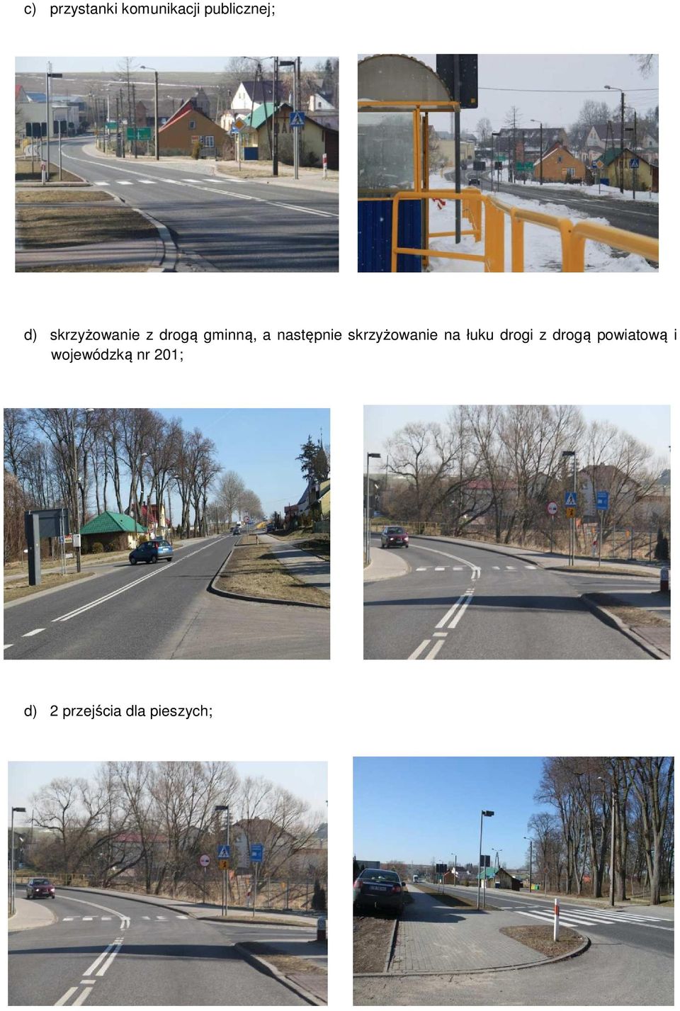 skrzyżowanie na łuku drogi z drogą