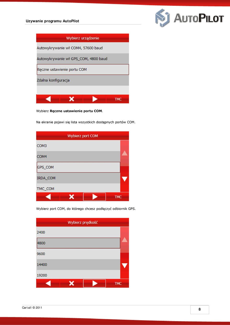 Na ekranie pojawi się lista wszystkich