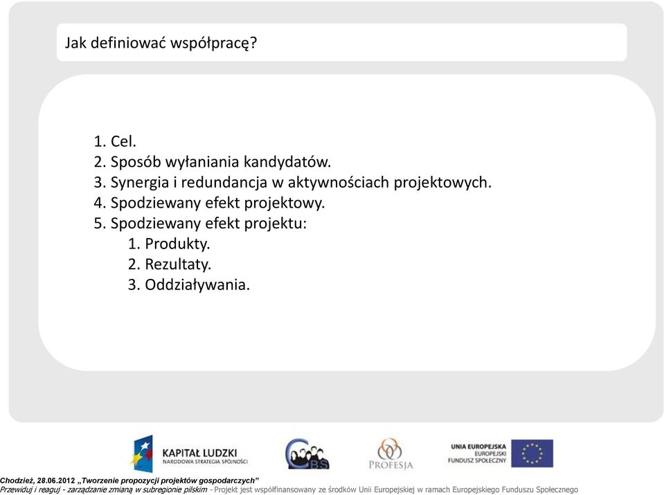 Synergia i redundancja w aktywnościach projektowych. 4.