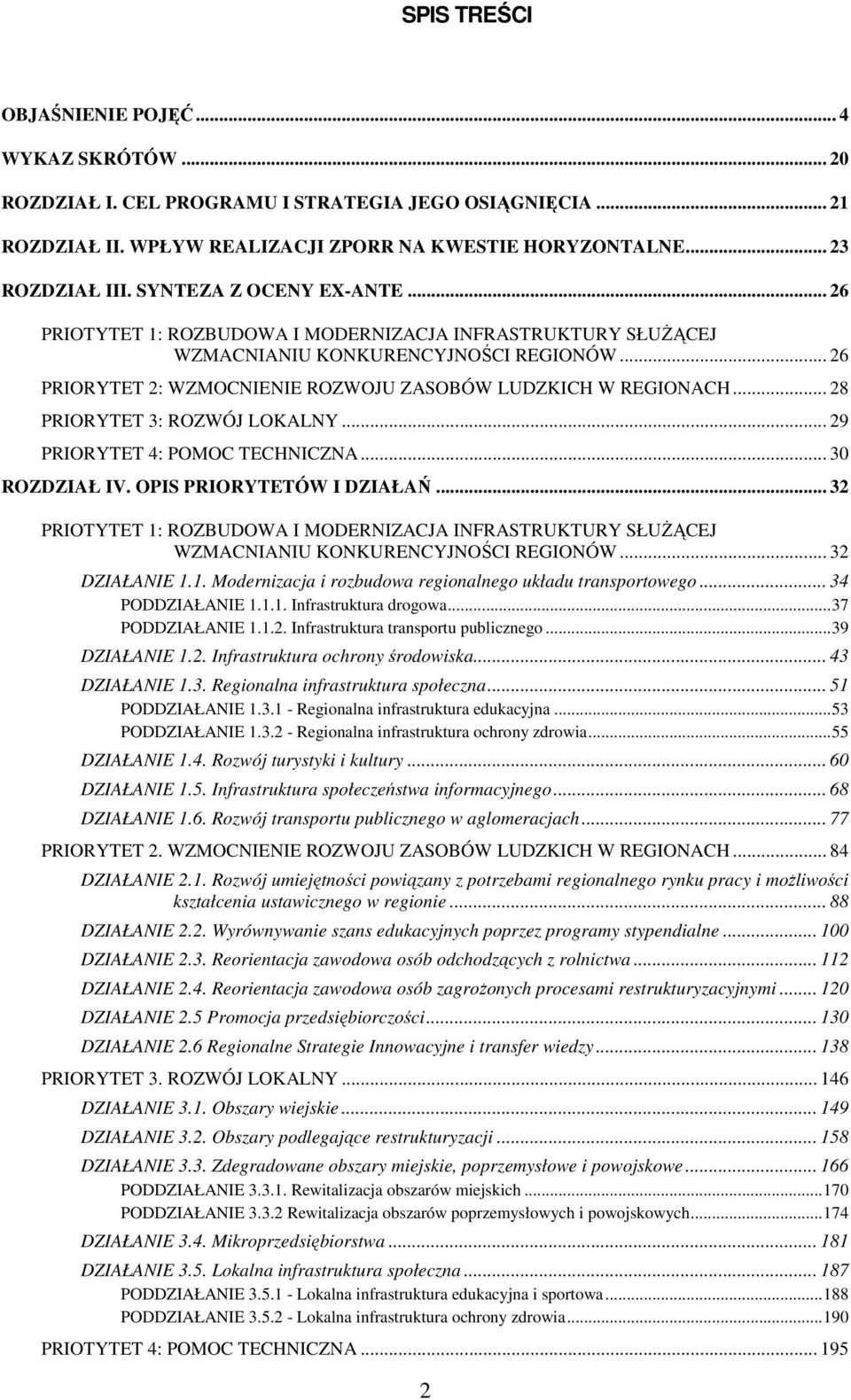 .. 28 PRIORYTET 3: ROZWÓJ LOKALNY... 29 PRIORYTET 4: POMOC TECHNICZNA... 30 ROZDZIAŁ IV. OPIS PRIORYTETÓW I DZIAŁAŃ.