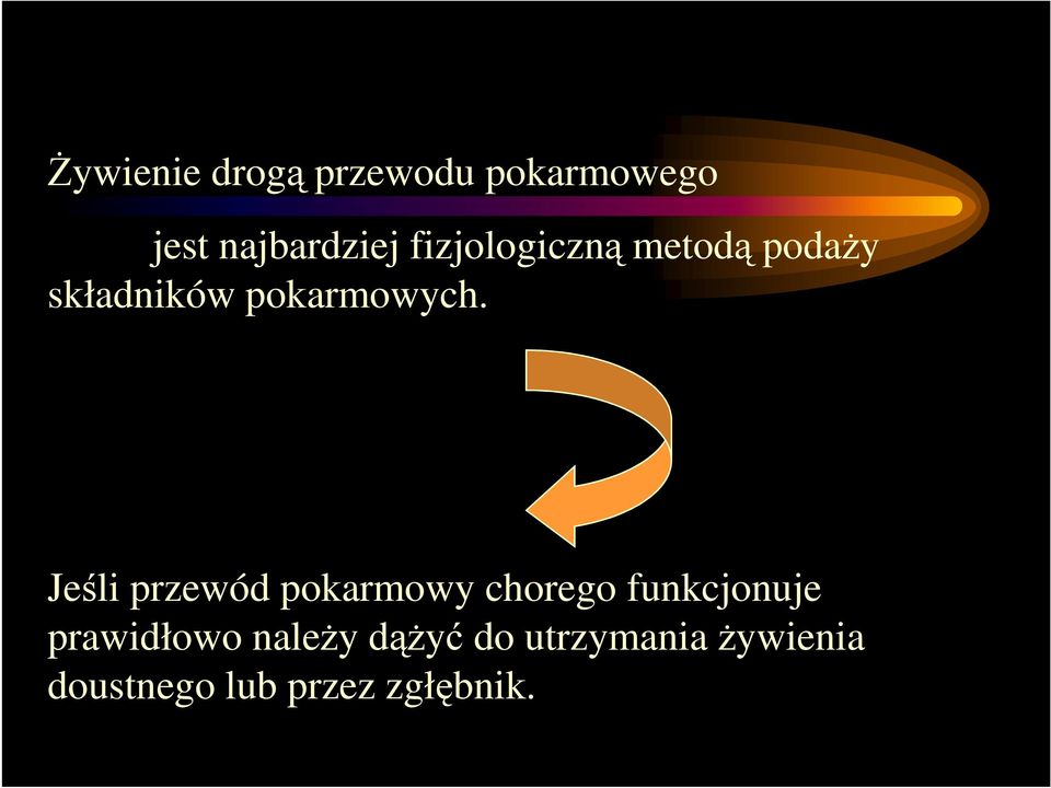 Jeśli przewód pokarmowy chorego funkcjonuje prawidłowo