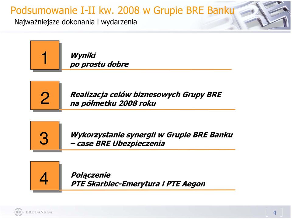 po prostu dobre 2 Realizacja celów biznesowych Grupy BRE na półmetku