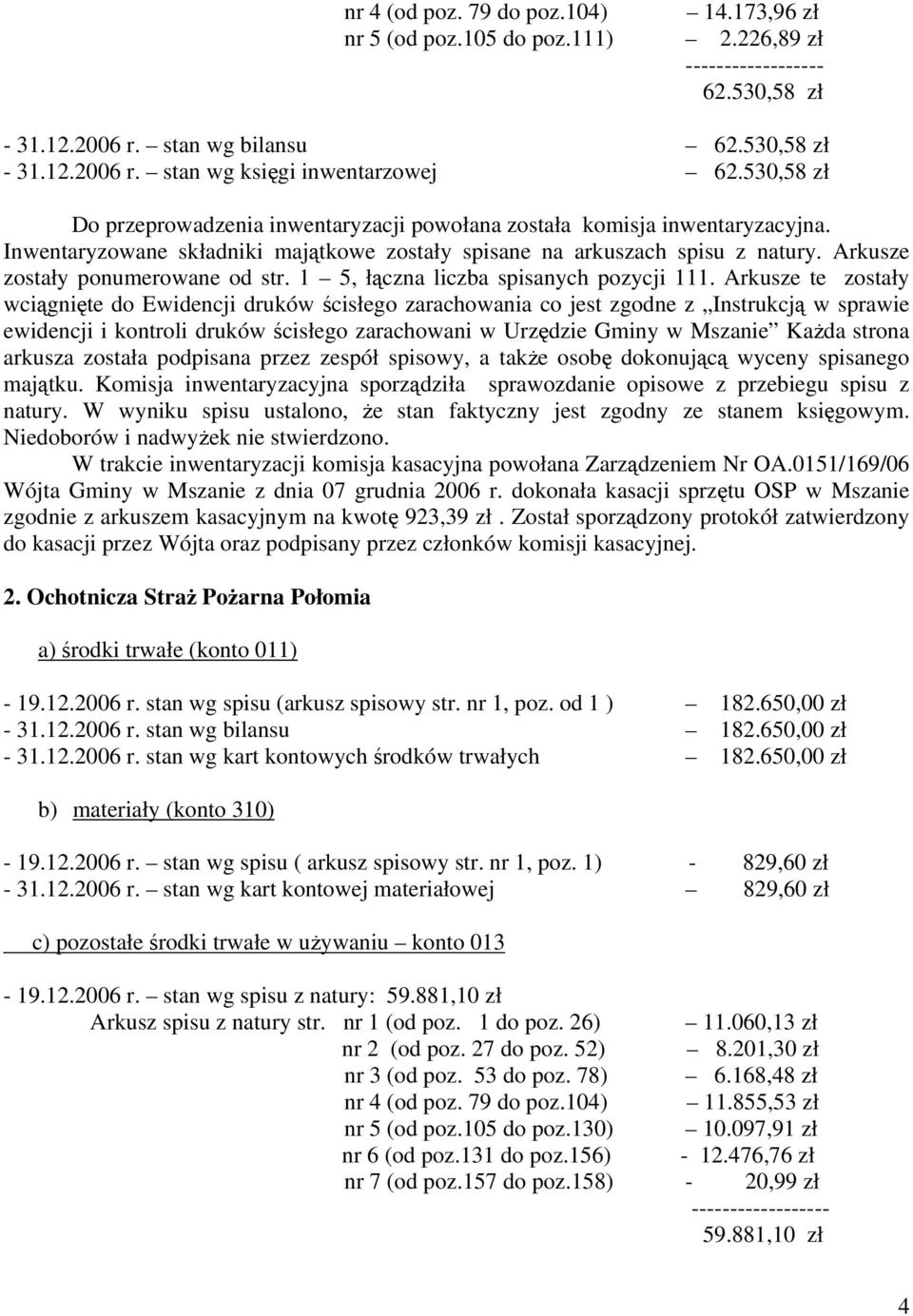 Arkusze zostały ponumerowane od str. 1 5, łączna liczba spisanych pozycji 111.