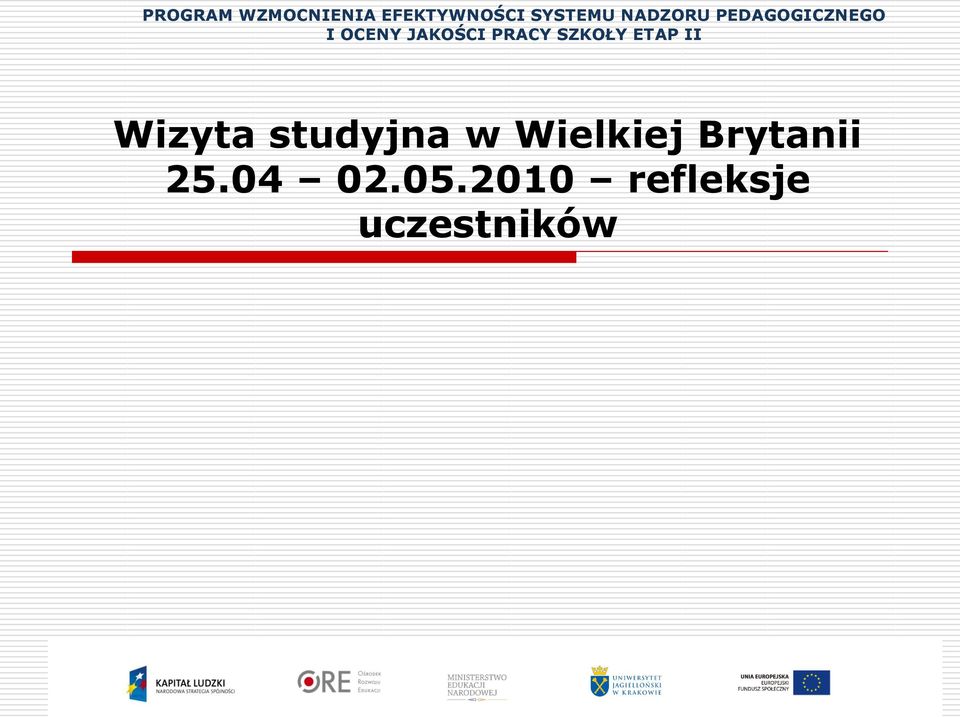 PRACY SZKOŁY ETAP II Wizyta studyjna w