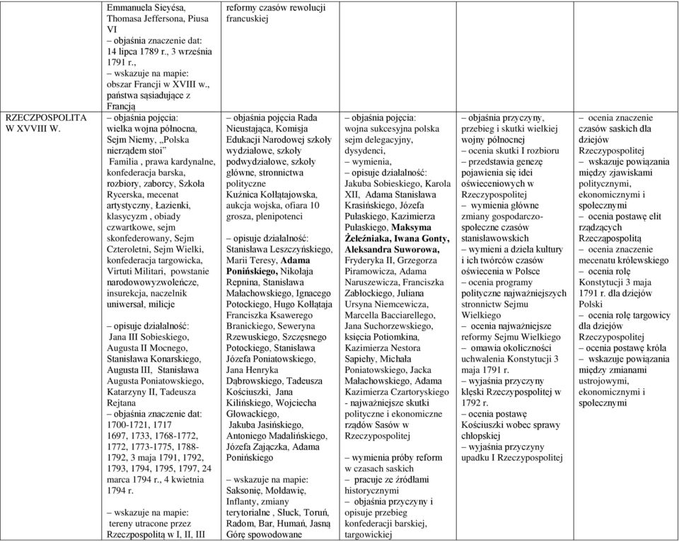 Łazienki, klasycyzm, obiady czwartkowe, sejm skonfederowany, Sejm Czteroletni, Sejm Wielki, konfederacja targowicka, Virtuti Militari, powstanie narodowowyzwoleńcze, insurekcja, naczelnik uniwersał,