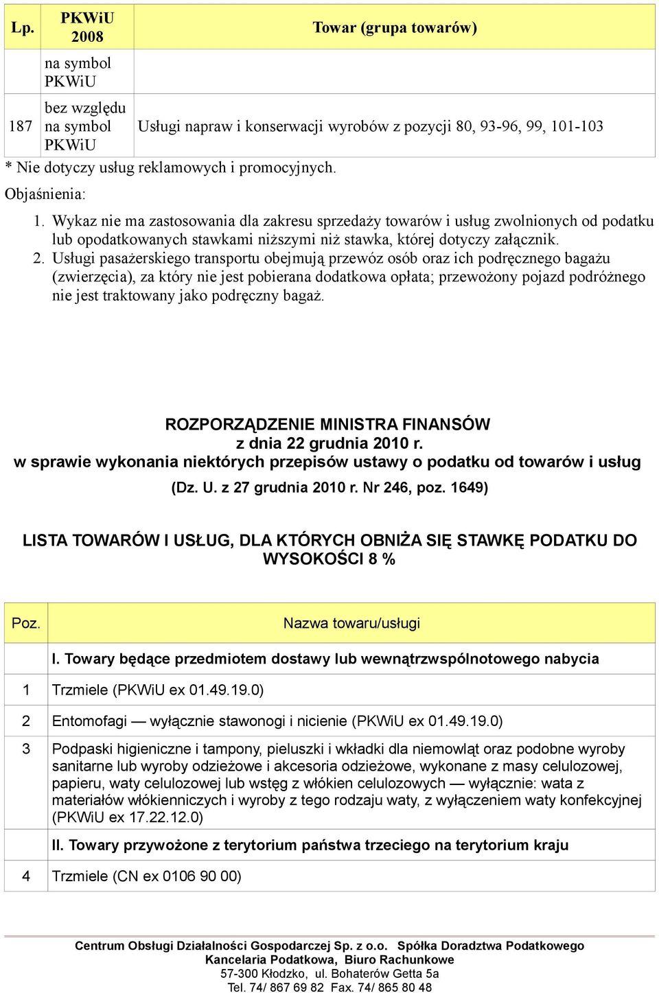 Usługi pasażerskiego transportu obejmują przewóz osób oraz ich podręcznego bagażu (zwierzęcia), za który nie jest pobierana dodatkowa opłata; przewożony pojazd podróżnego nie jest traktowany jako