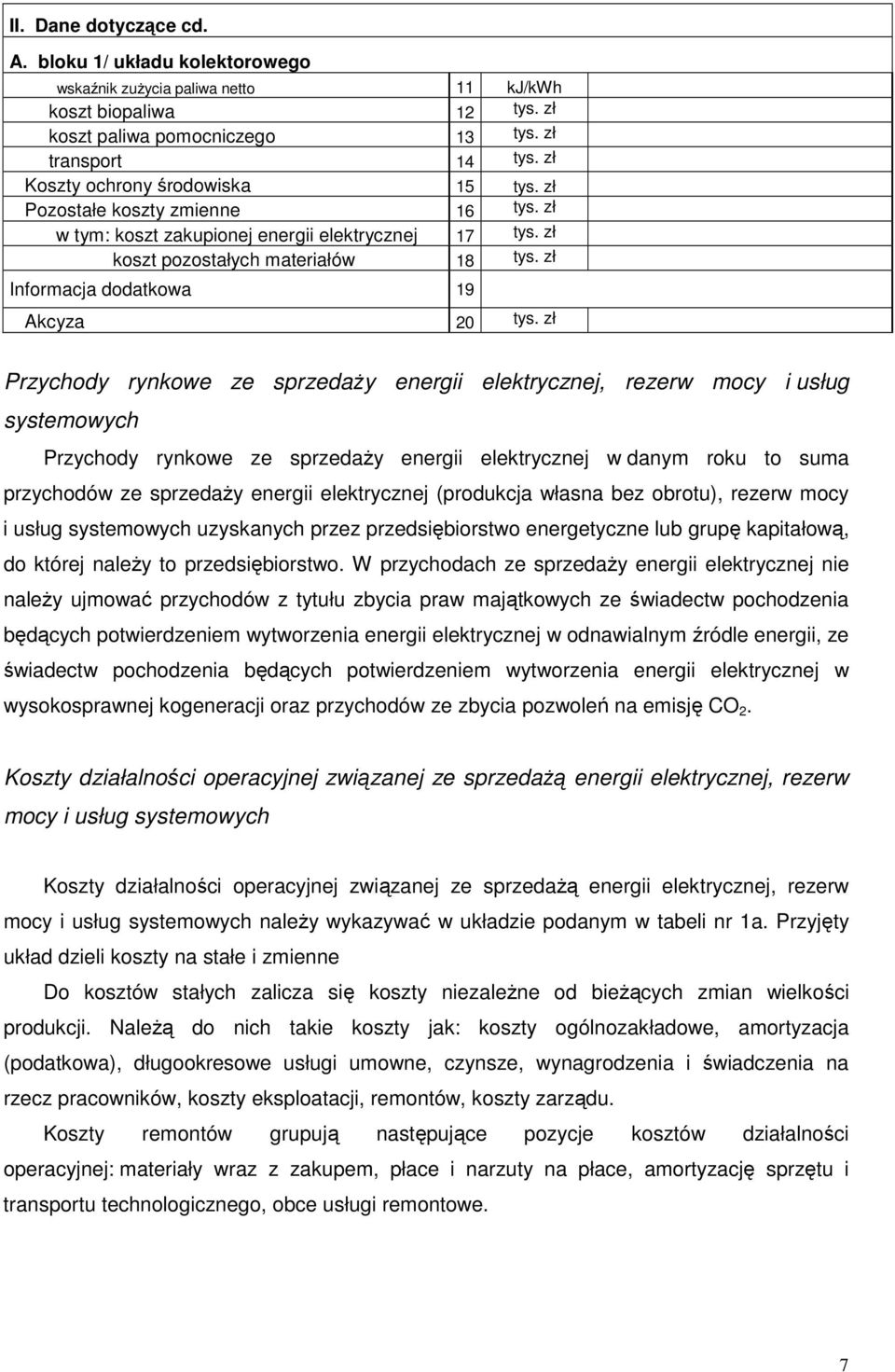 zł Informacja dodatkowa 19 Akcyza 20 tys.