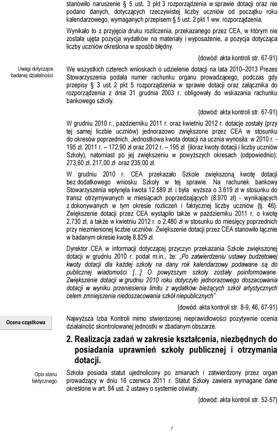 w sprawie dotacji oraz nie podano danych, dotyczących rzeczywistej liczby uczniów od początku roku kalendarzowego, wymaganych przepisem 5 ust. 2 pkt 1 ww. rozporządzenia.