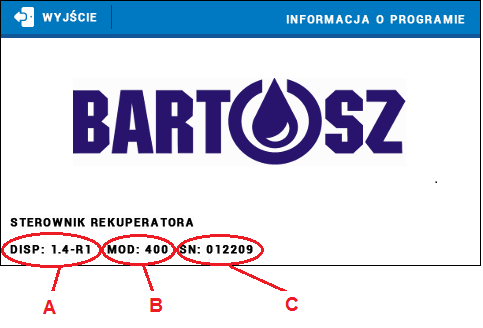 WAŻNE INFORMACJE - Panel przeznaczony jest do współpracy ze sterownikiem STW-2 produkcji Firmy Bartosz Sp. J.