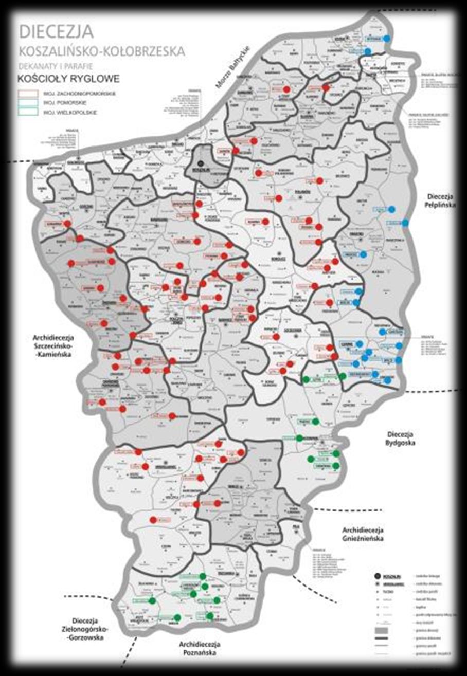 KOŚCIOŁY RYGLOWE DIECEZJI KOSZALIŃSKO-KOŁOBRZESKIEJ PROJEKT 2013-2014 544 kościoły w Diecezji Koszalińsko- Kołobrzeskiej w tym 94 zabytkowe (wpisane do rejestru) kościoły ryglowe objęte przedmiotem