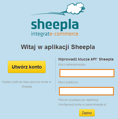 Rys. 48Instalacja Aplikacji Sheepla Krok 5 Po zainstalowaniu klikamy na aplikację. Krok 6 Klikamy Mam już konto i wpisujemy klucze API: administracyjny i publiczny.