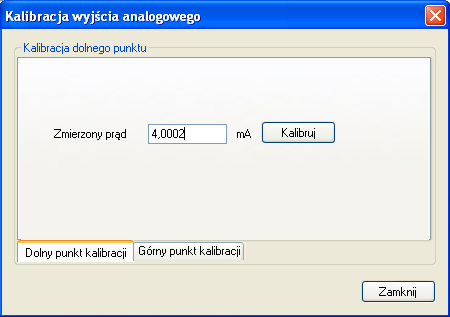 C2 32 DTR.PC.PR.SG.MODBUS 5.10.2. Kalibracja prądu Jeżeli przetwornik używany jest do pracy w trybie pętli prądowej 4-20 ma, może zajść potrzeba wykonania kalibracji prądu.