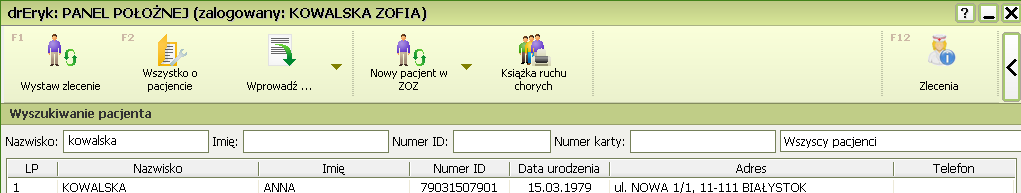 WaŜne jest aby z PRODUKTÓW KONTRAKTOWYCH nie wybierać produktu Świadczenia połoŝnej POZ.