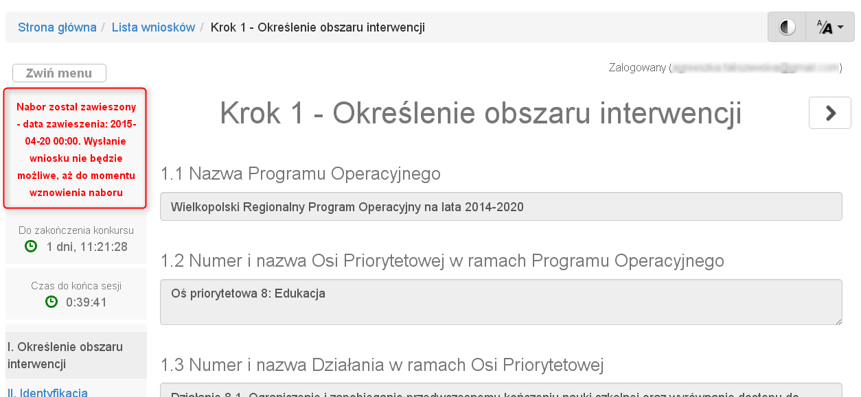 Podręcznik Beneficjenta wysyłanie. Możliwe są dwie opcje do wyboru: Potwierdzam oraz Wróć.