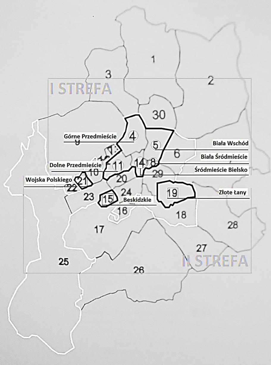 VI. Mapa obszaru rewitalizacji na lata 2014-2020 STREFA I