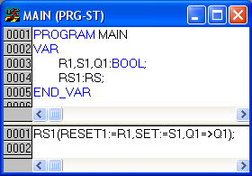 3. Biblioteczny blok RS (TwinCAT) Zasoby projektu Resources (prawa dolna ikona pod eksploratorem) Library Manger > RS(FB) Wejścia/wyjścia: SET, RESET, Q 4.