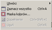 Definiowanie obszarów do edycji za pomocą obiektów lub tekstu Za pomocą obiektów: 1. Zaznacz jeden lub kilka obiektów 2. Kliknij Maska / Utwórz / Maska z obiektów. Za pomocą tekstu: 1.