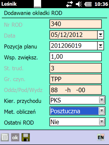 2 2. Przychód drewna kłodowanego Po instalacji najnowszej wersji i odebraniu danych z serwera do rejestratora zostaje zaimportowany z systemu LAS słownik zawierający nowe sortymenty kłodowane: a.