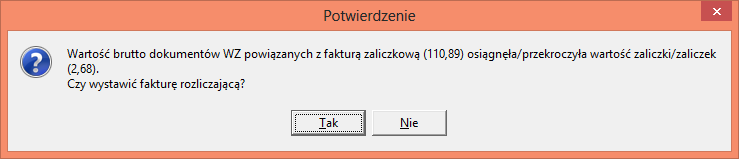 WZ "podpięta" pod fakturę zaliczkową jest specjalnie wyróżniana na liście dokumentów wydań.