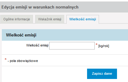 powróci do głównego okna zakładki WSKAŹNIKI EMISJI, gdzie na liście będzie już widoczny wprowadzony wskaźnik wraz z wyliczoną na jego podstawie emisją.