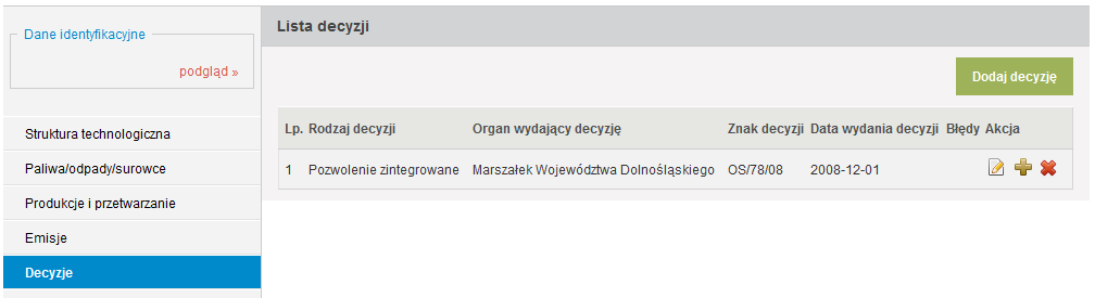 Po wpisaniu wymaganych informacji należy wcisnąd przycisk Zapisz dane w celu zatwierdzenia danych do bazy. Jeżeli wszystkie wymagane pola zostały wypełnione poprawnie formularz zostanie zapisany.