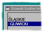 Słownik podstawowych pojęć Zmiana kolejności kolumn - należy skierować wskaźnik myszy na linię opisu kolumny, która ma zostać przeniesiona, tak by zmienił kształt na: a następnie przytrzymując lewym